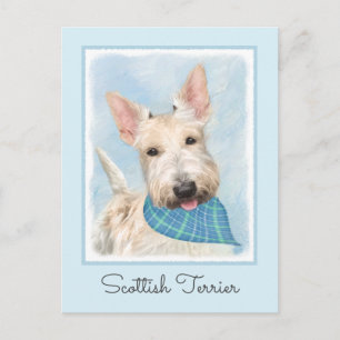 Carte Postale Peinture originale de chien terrier écossais roux