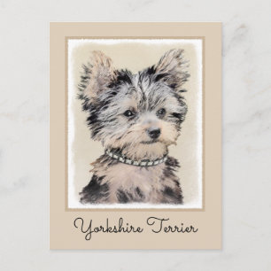 Carte Postale Peinture originale de chiot Yorkshire Terrier