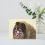 Carte Postale Peinture originale de Poméranie noir et feu - Art  (Debout devant)