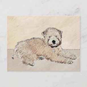 Carte Postale Peinture originale de Terrier Irlandais à poil dou
