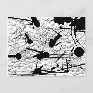 Carte Postale Peinture originale en tache noire