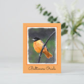 Carte Postale Peinture Oriole - Art Oiseau Original (Debout devant)