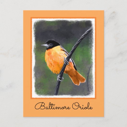 Carte Postale Peinture Oriole - Art Oiseau Original (Devant)