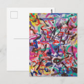 Carte postale Peinture Pablo Rey colorée (Devant / Derrière)