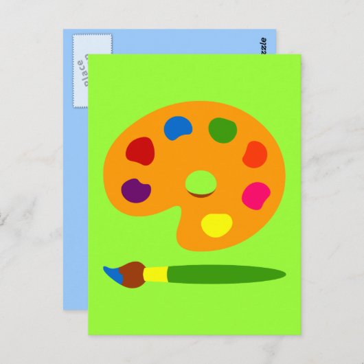 Carte Postale Peinture Palette (Devant / Derrière)
