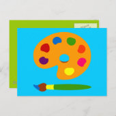 Carte Postale Peinture Palette (Devant / Derrière)