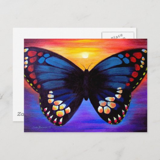 Carte Postale Peinture papillon - Multi (Devant / Derrière)