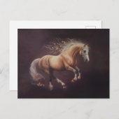 Carte Postale Peinture Pastel D'Un Cheval De Course (Devant / Derrière)