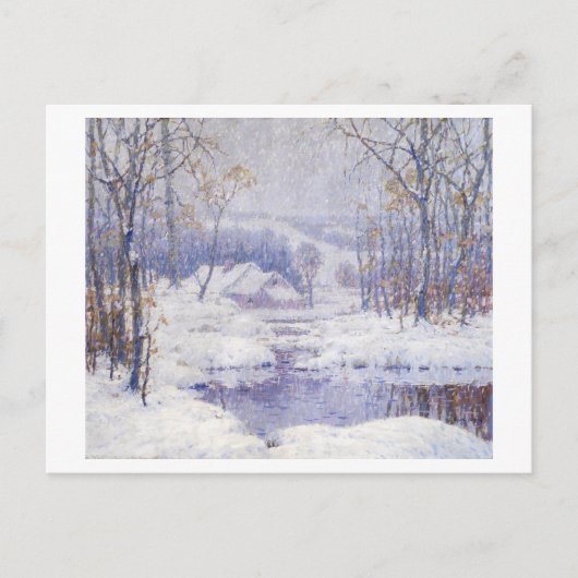 Carte Postale Peinture paysage magique d'hiver (Devant)