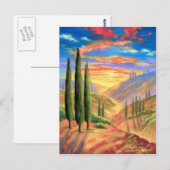 Carte Postale Peinture Paysage Toscane - Multi (Devant / Derrière)