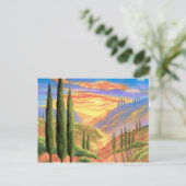 Carte Postale Peinture Paysage Toscane - Multi (Debout devant)