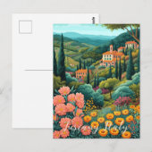 Carte Postale Peinture paysagère toscane | Italie | Art (Devant / Derrière)