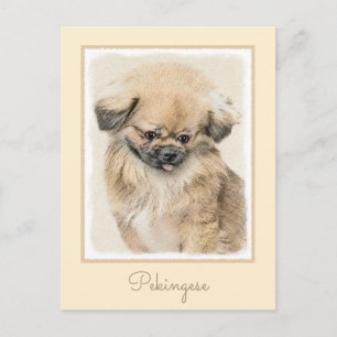 Carte Postale Peinture Pekingese - Cute Original Chien Art