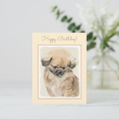 Carte Postale Peinture Pekingese - Cute Original Chien Art (Debout devant)