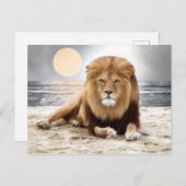 Carte Postale Peinture photo Lion Ocean (Devant / Derrière)