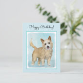 Carte Postale Peinture Podengo Pequeno portugaise - Art original (Debout devant)