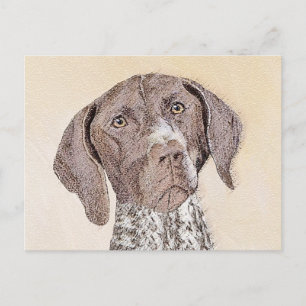 Carte Postale Peinture pointeur germanique à pois court - Chien