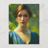 Carte postale Peinture Portrait femme (Devant)