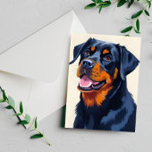 Carte Postale Peinture pour animaux de compagnie de chien Rottwe