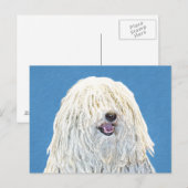 Carte Postale Peinture Puli - Cute Original Chien Art (Devant / Derrière)
