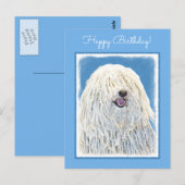 Carte Postale Peinture Puli - Cute Original Chien Art (Devant / Derrière)