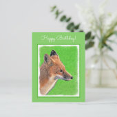 Carte Postale Peinture Red Fox - Art original de la faune (Debout devant)