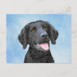 Carte Postale Peinture Retriever recouverte de boue - Art Chien