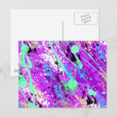 Carte Postale Peinture rétro des années 80 - Violet (Devant / Derrière)