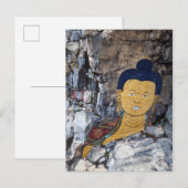 Carte Postale Peinture rock de Bouddha (Devant / Derrière)