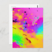 Carte Postale Peinture rose Et Plus Abstraite (Devant / Derrière)