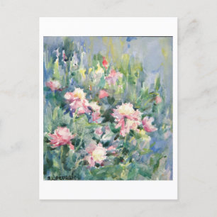 Carte postale Peinture rose Fleur