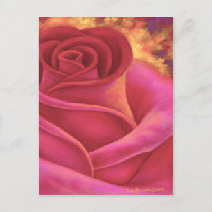 Carte Postale Peinture rose Fleur Art - Multi