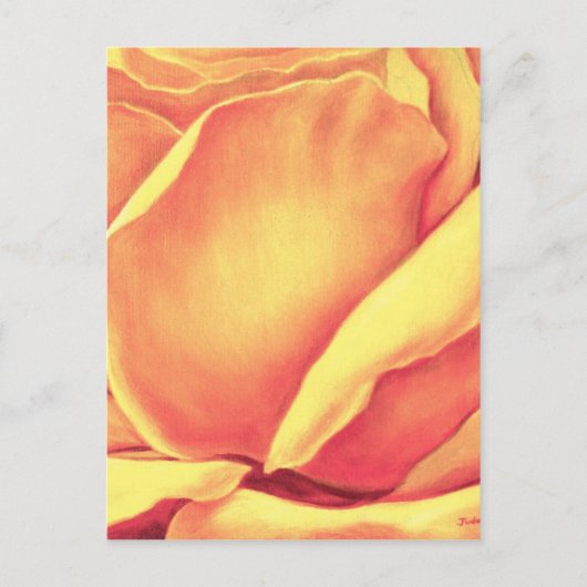 Carte Postale Peinture rose jaune - Multi (Devant)