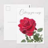 Carte Postale Peinture Rose Rouge (Devant / Derrière)