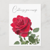 Carte Postale Peinture Rose Rouge (Devant)