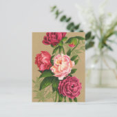 Carte Postale Peinture Roses Roses Rose Et Rouge (Debout devant)