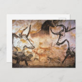 Carte Postale Peinture rupestre de taureaux de Lascaux (Devant / Derrière)