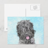 Carte Postale Peinture russe Terrier noir - Chien original migno (Devant / Derrière)