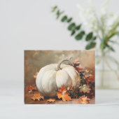 Carte Postale Peinture Rustique Citrouille blanche (Debout devant)