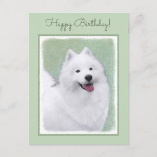 Carte Postale Peinture Samoyed - Cute Original Chien Art