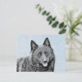 Carte Postale Peinture Schipperke - Cute Original Chien Art (Debout devant)