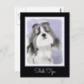 Carte Postale Peinture Shih Tzu - Cute Original Chien Art (Devant / Derrière)