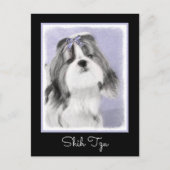Carte Postale Peinture Shih Tzu - Cute Original Chien Art (Devant)