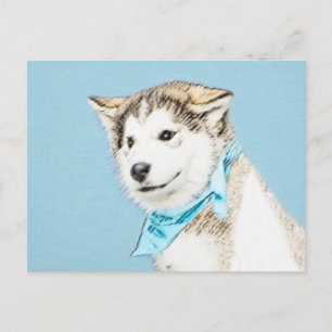 Carte Postale Peinture Sibérienne Husky Puppy - Art Chien origin