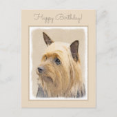 Carte Postale Peinture Silky Terrier - Cute Original Chien Art (Devant)