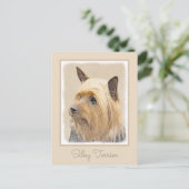 Carte Postale Peinture Silky Terrier - Cute Original Chien Art (Debout devant)
