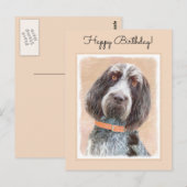 Carte Postale Peinture Spinone Italiano - Belle Art Original Chi (Devant / Derrière)