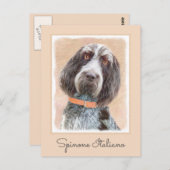 Carte Postale Peinture Spinone Italiano - Belle Art Original Chi (Devant / Derrière)