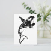 Carte Postale Peinture Splatter Orca Art (Debout devant)