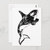 Carte Postale Peinture Splatter Orca Art (Devant / Derrière)